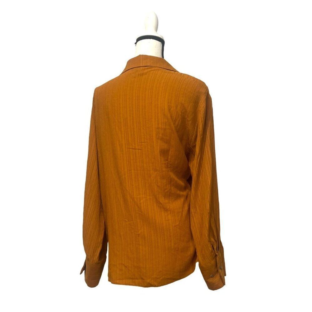 Topshop Textured Wrap Top In Tobacco-brown, US 10 - Picture 9 of 16